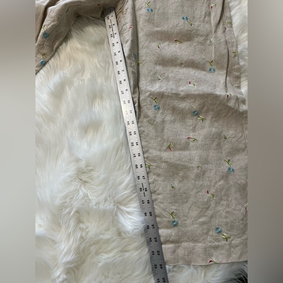 Talbots vintage Irish linen wide leg floral embroidered pants size- see pics - Picture 8 of 9